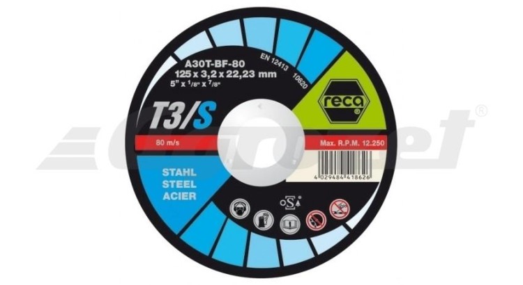 Reca 0670 031 150 dělicí kotouč T3/S vydutý O 150mm síla 2,5 mm otvor 22,2 mm