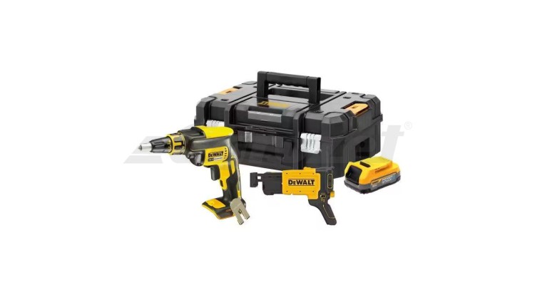 DeWALT DCF620E1K-XJ sádrokartonářský šroubovák s podavačem vrutů, 1x aku , kufr