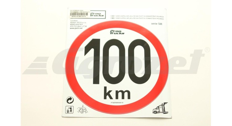 Samolepka 100 km/hod. 15 cm