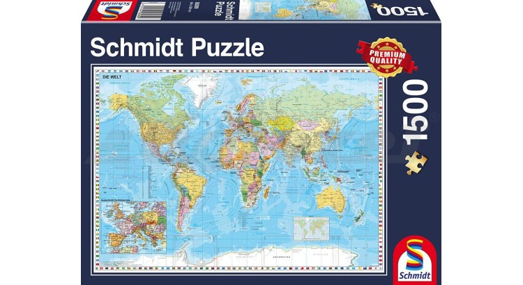 Puzzle mapa světa, 1 500 dílků