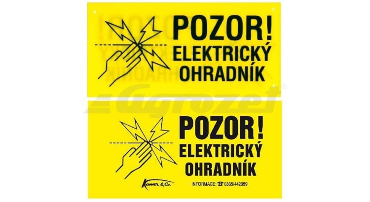 3101 Výstražná cedulka elektrický ohradník