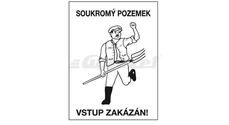 33777 Výstražná cedulka - Soukromý pozemek