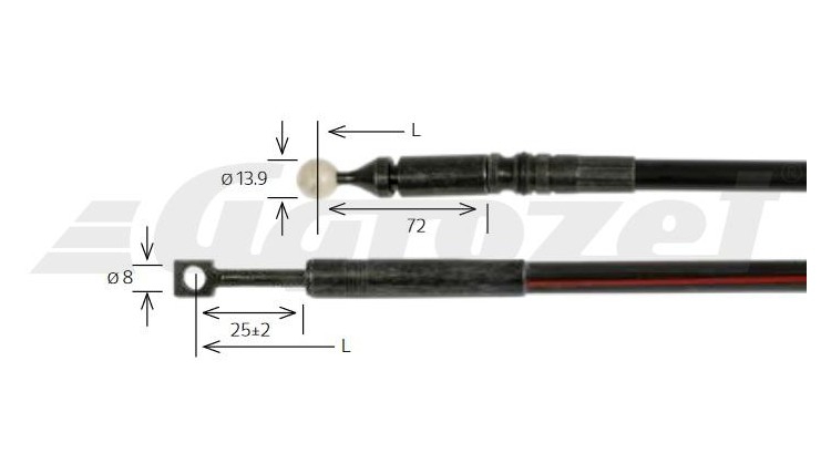 Bovden ovládací L=2000mm