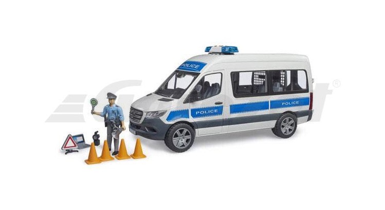 Bruder 02683 MB Sprinter policie se světelným a zvukovým majákem