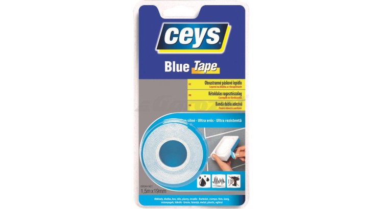 CEYS 48507640 Blue tape Oboustranná lepící páska 1,5m x 19mm