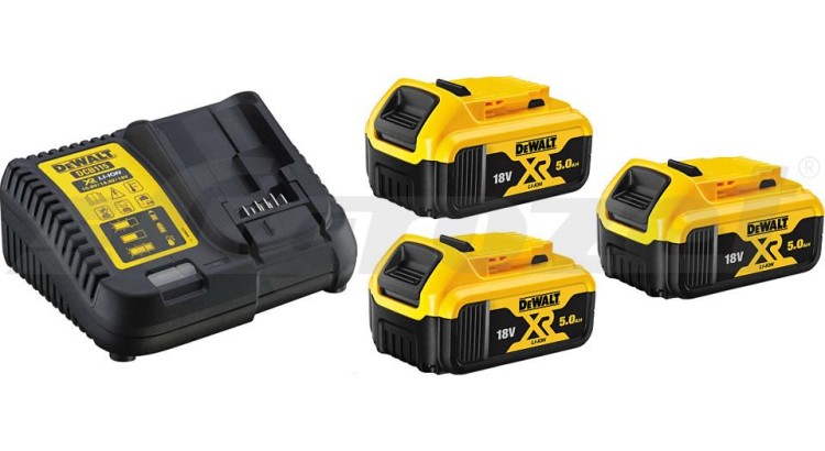 DEWALT DCB115P3 Sada Akumulátorů s nabíječkou 3 X 5,0AH 18V XR Li-Ion