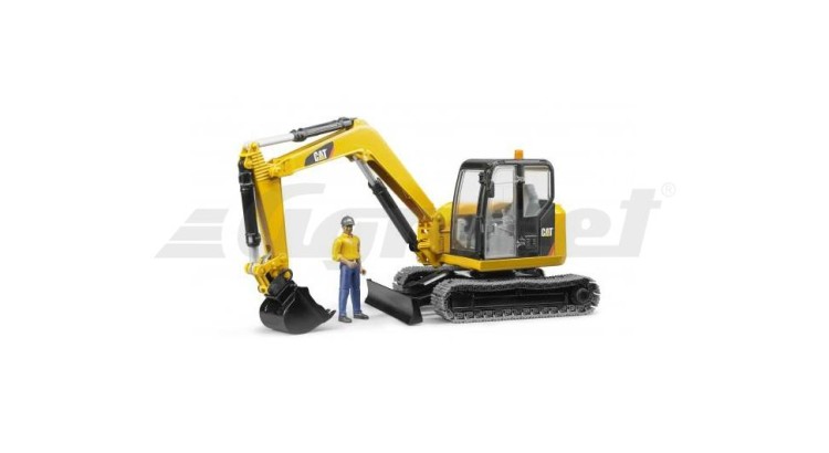 Minibagr CAT s figurkou Bruder 02466