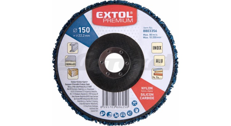 Extol 8803356 Kotouč brusný nylonový, O 150x14mm, nylon/abrazivo SiC