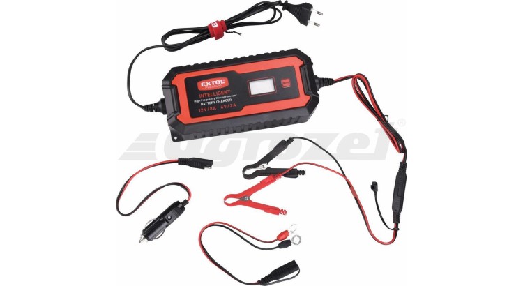 EXTOL 8897303 Autonabíječka 9stupňová, řízená mikroprocesorem, 12V/6V, 8A