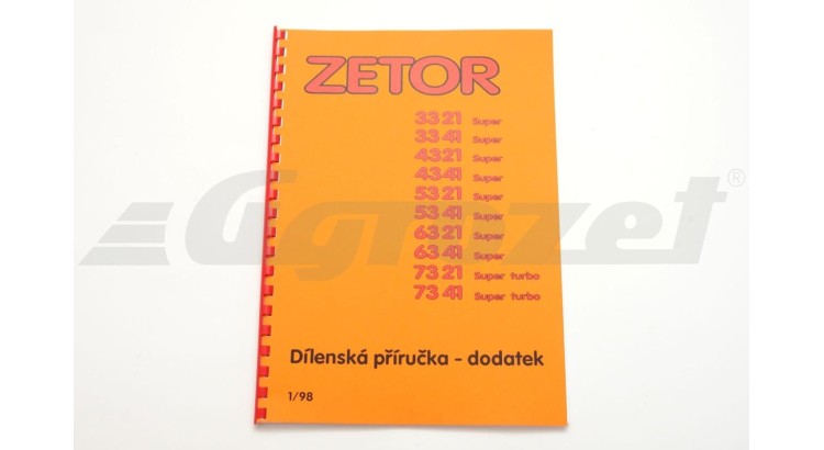 Dílenská příručka  Z 3321- 7341 CZ 1/98 - dodatek k DP 3320-7340 222212319