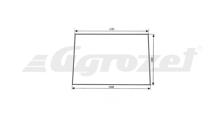 Sklo čelní 1270x1185x830 lepené