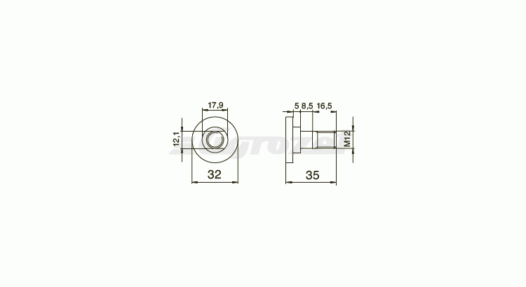 Šroub nože M12x30 CAT pr 19mm st typ