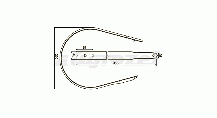 Kryt sběrače š=40mm L=968mm