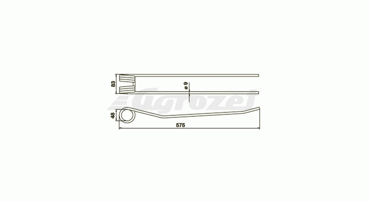 Pružina shrnovače TOP pr. 9,0mm L=547 mm