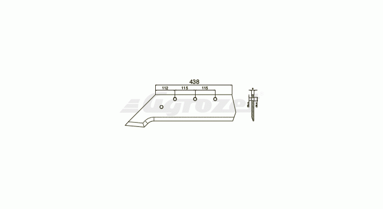 Ostří pluhové s nosem levé 16"(36/39 UW/38 WWS)