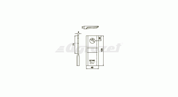 Nůž P 120x47x4 pr 21