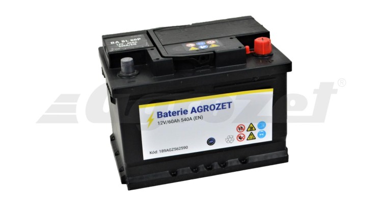 Baterie AGROZET Premium 12V/60Ah 540A EN