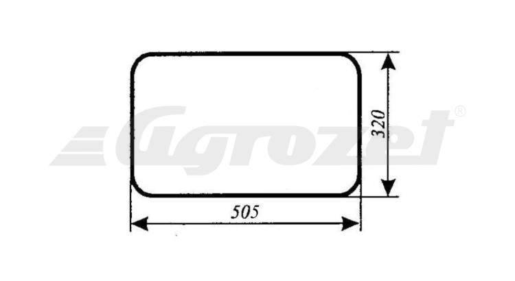 Sklo zadní spodní 505 mm x 320 mm