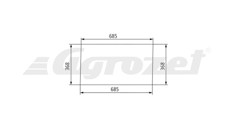 Sklo průhledu zadní 685x368