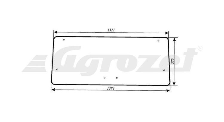 Sklo zadní nevyhřívané 570x1382