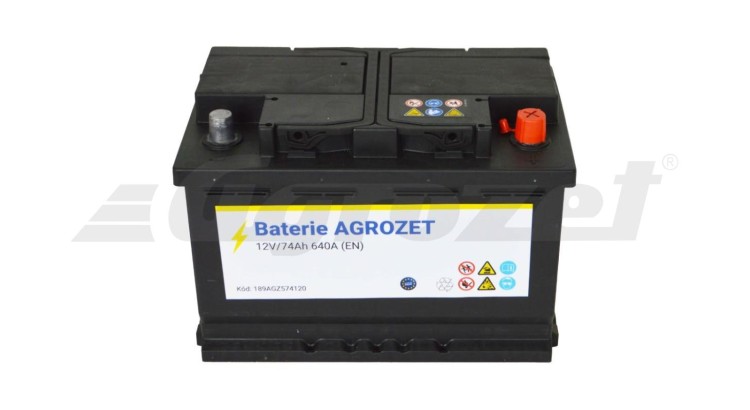 AGROZET Premium Baterie 12V/74Ah (640A EN)