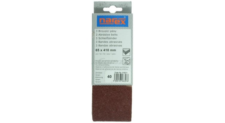 NAREX 00618211 Brusný pás 3ks 65x410mm P40