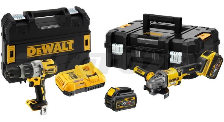 DEWALT Akuvrtačka DCD996 a úhlová bruska DCG414 2x aku 54V