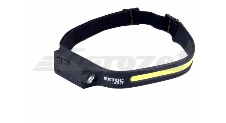 Extol 43186 Čelovka 350lm, USB nabíjení, s IR čidlem, COB, XPE LED