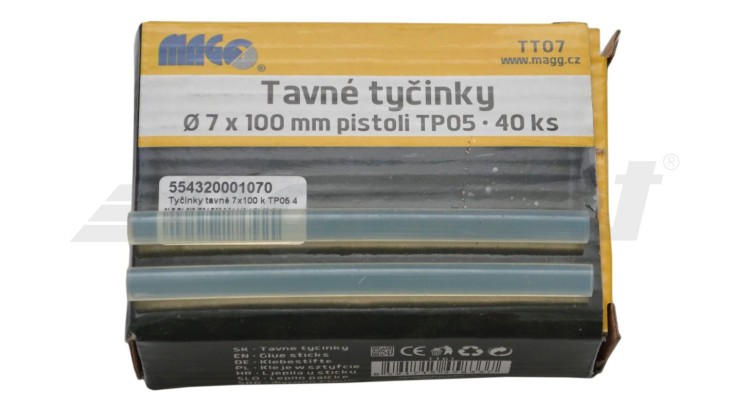 MAGG TT07 Tavné tyčinky 7 x 100 mm k pistoli TP05, bal./40 ks