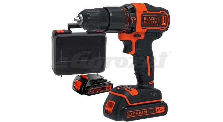 Black&Decker BDCHD18KB Akuvrtačka příklepová 18V 2xLi-Ion 1,5 Ah