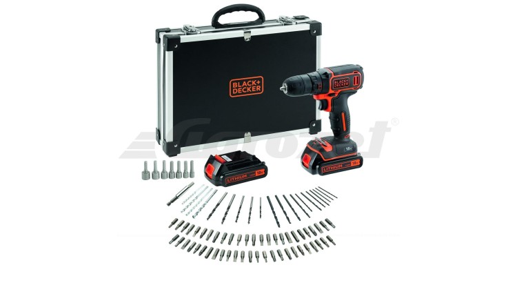 Black&Decker BDCDC18BAFC Akuvrtačka s 80ks příslušenství