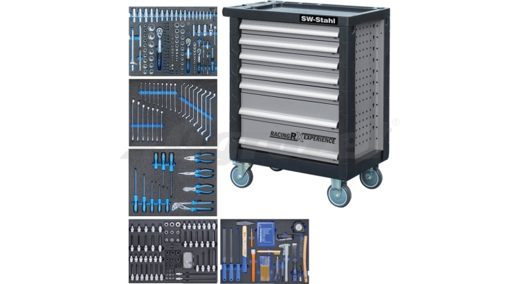 SW STAHL Dílenský vozík RX Edition, 7 zásuvek, s 347 ks nářadí