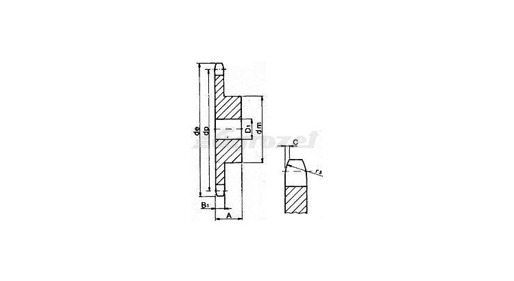 Kolo řetězové jednořadé 5/8x3/8" z20