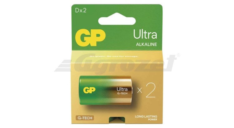 GP 1013422100 Baterie alkalická GP Ultra D (LR20), 2 ks