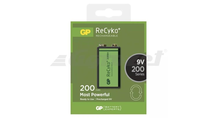 Nabíjecí baterie GP ReCyko+ 6F22 (8,4V), 1 ks v blistru