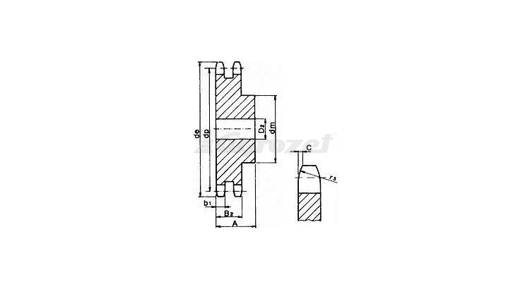 Kolo řetězové dvouřadé 5/8x3/8" z12