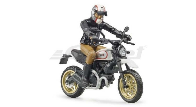 Motocykl Scrambler Ducati Cafe Racer s jezdcem Bruder 63051