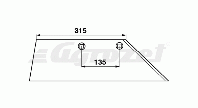 Lemken 3352031 Ostří levé 18" 495 mm