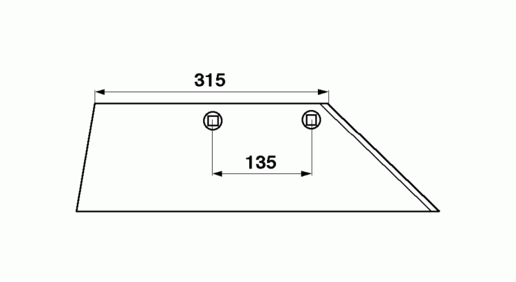 Lemken 3352031 Ostří levé 18" 495 mm