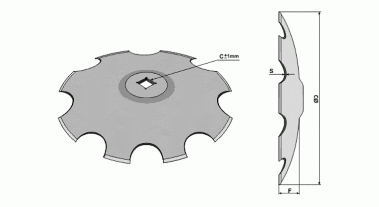 Disk zubatý 710 41x41 7 mm s ploškou