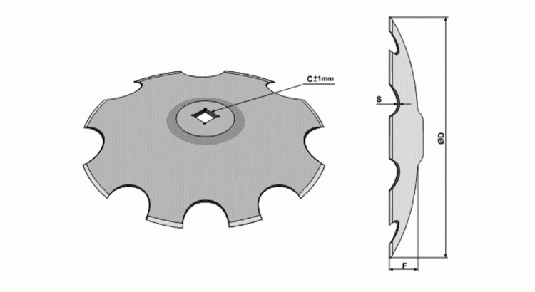 Disk zubatý 710 41x41 8 mm s ploškou