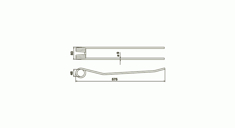 Pružina shrnovače TOP pr. 9,0mm L=547 mm