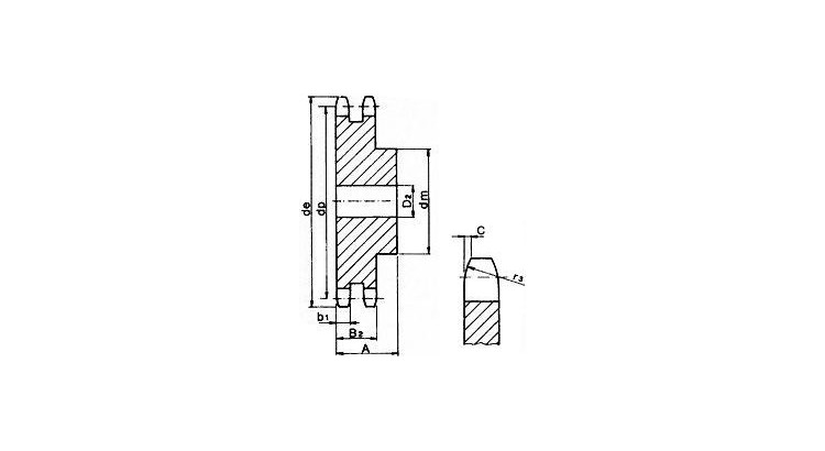 Kolo řetězové dvouřadé 5/8x3/8" z12