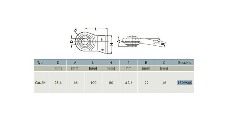 GKN Walterscheid 1309560 / 309560 Oko spodních ramen kategorie 2 levé