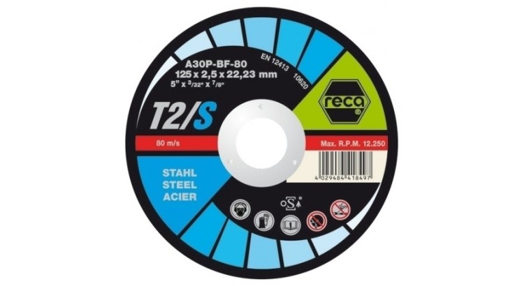 Reca 0670 030 125 dělicí kotouč T2/S rovný O 125mm síla 2,5 mm otvor 22,2mm