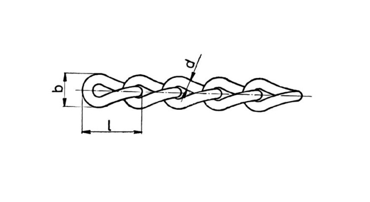 Řetěz 10x54 kroucený nezkoušený lesklý 02 3275 (kg/m) 2,24