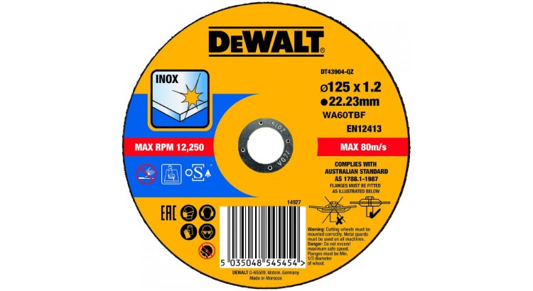 DEWALT DT43904 Řezný kotouč na nerezovou ocel 125X1,2X22,2