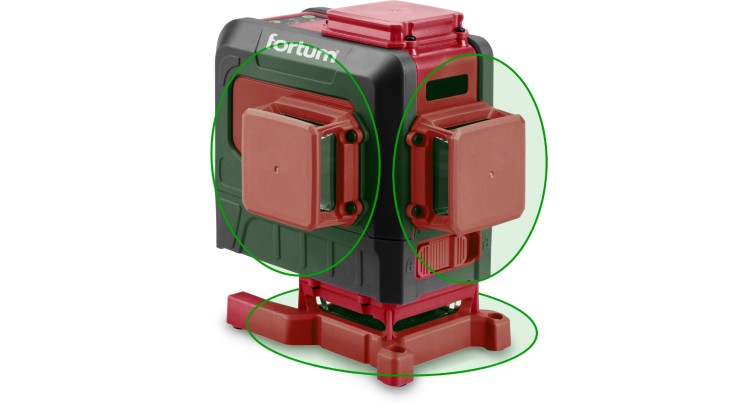 FORTUM 4780216 Laser zelený 3D liniový, křížový samonivelační