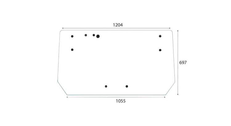 Sklo zadní čiré - madlo 220mm (BK FRT)