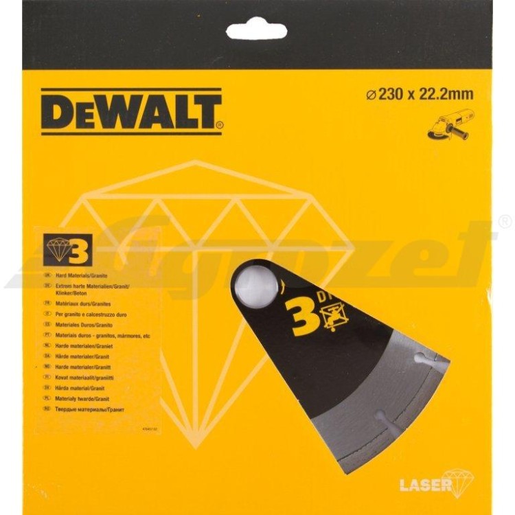 DEWALT DT3763 Diamantový kotouč na žulu pro suché řezání 230x22,2mm